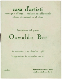 Osvaldo Bot - Ferroplastica del pittore Oswaldo Bot, casa d\'artisti Milano - 1933