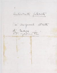 Osvaldo Bot - Lettera di Marinetti - 1929